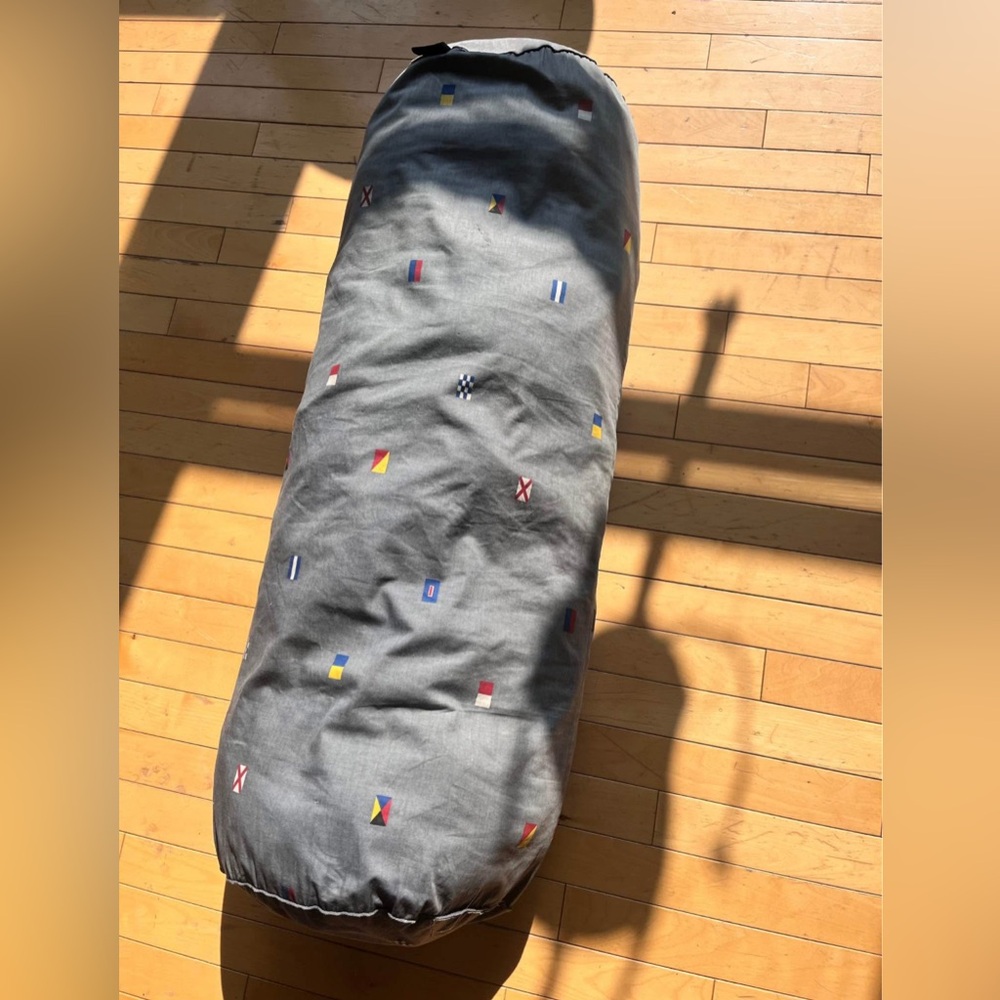 Nautica Gray Pillow with Nautical Flag Accents